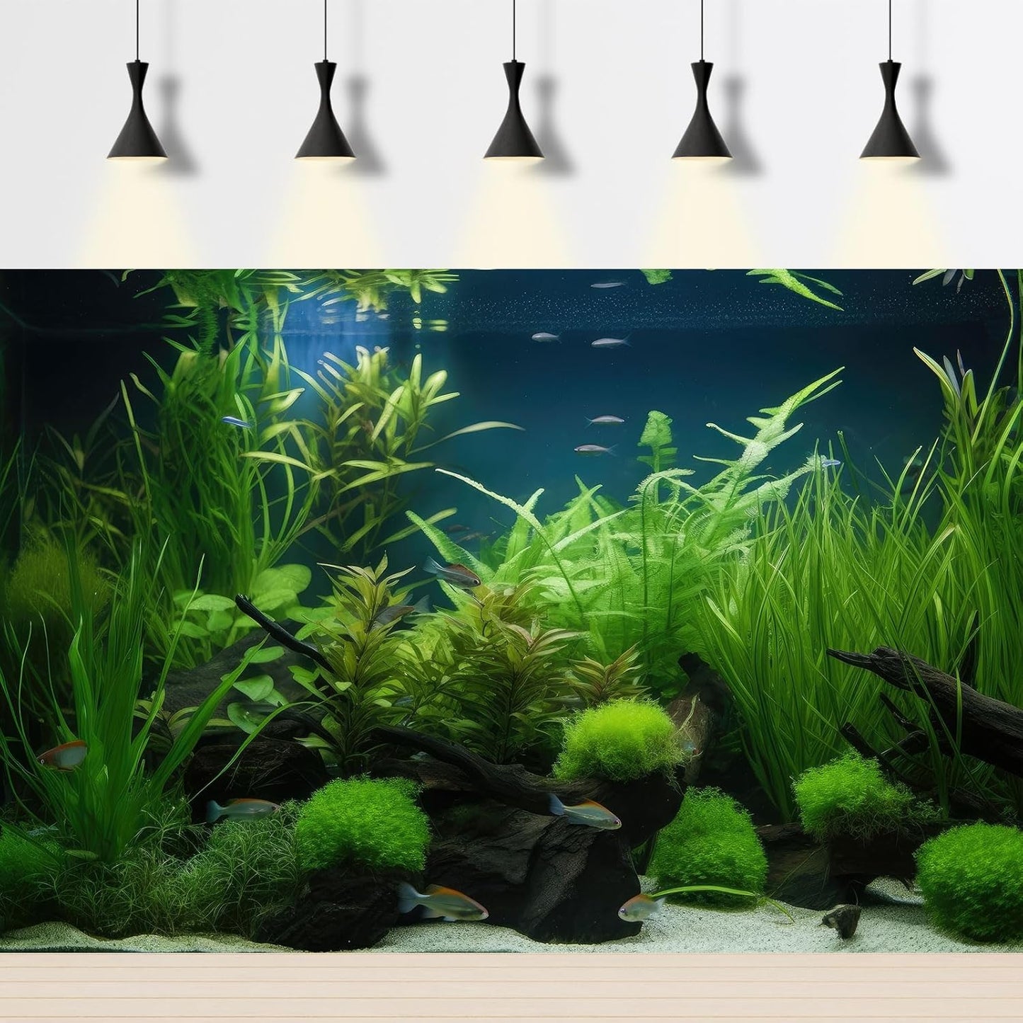 Aquarium Background Diverse Collection of Aquatic Plants Seagrasses Terrarium Background Redwood Root Moss Tropical Style Underwater Plants Fish Tank Background Under The Sea Aquarium Backdrop 24x16in