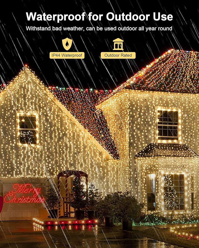 C7 Led Christmas String Lights, 25.16ft 50 LED Connectable Outdoor Indoor Decorative Light Strand, Warm White Xmas Holiday Lights for House, Christmas Tree, Patio, Party Decoration, UL Listed