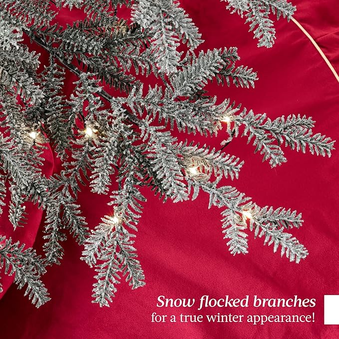 Best Choice Products Pre-Lit Sparse Christmas Tree 12ft Artificial Flocked Pine Holiday Décor Aspen Noble Fir White & Multicolor LED Lights- Pink