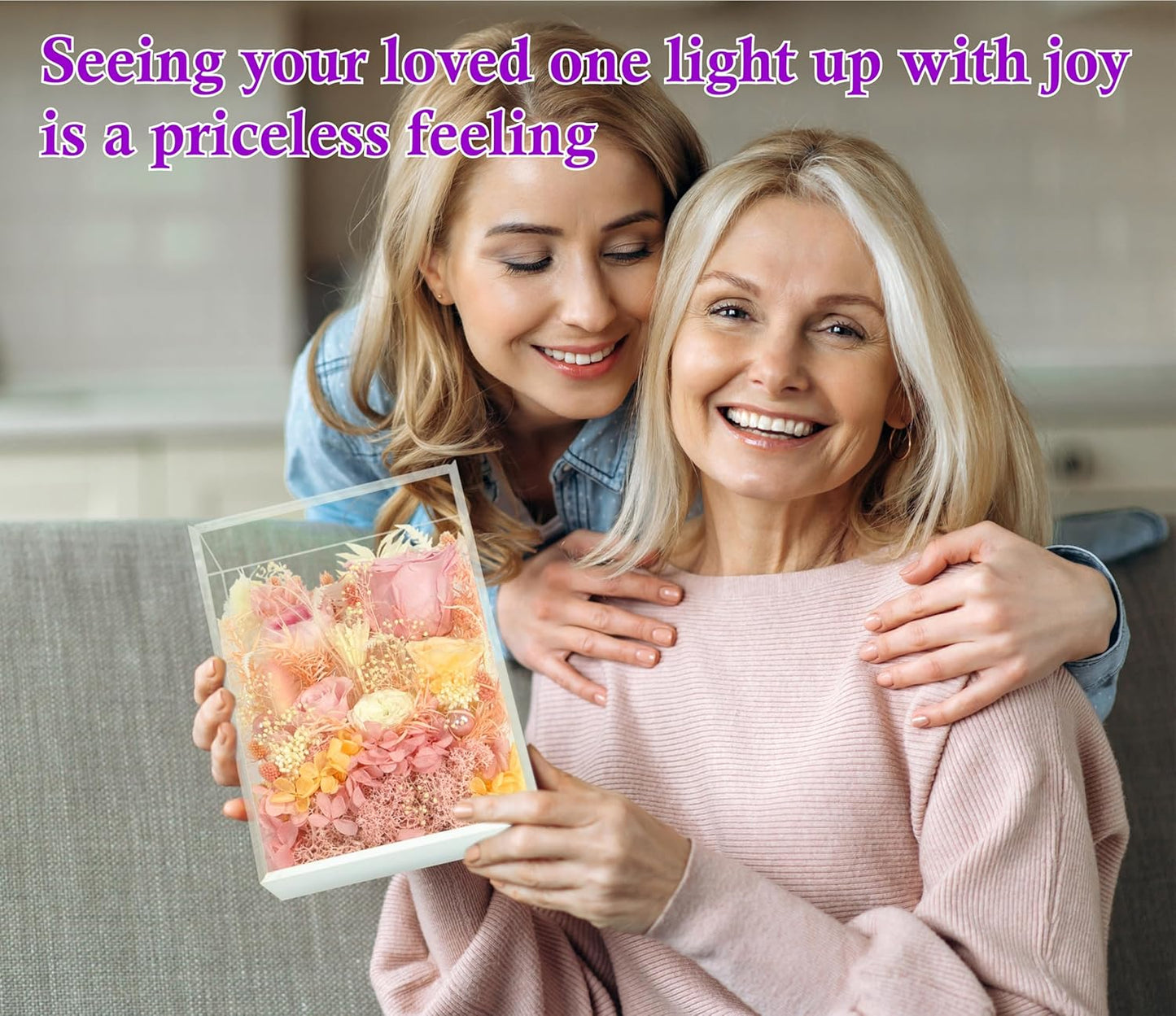 Valley of Rain & Forest Long-Lasting Real Flowers, Handcrafted Preserved Rose Bush For you to Send Love for All Occasions, Floral Arrangement for Indoor Decoration (Pink Rose)