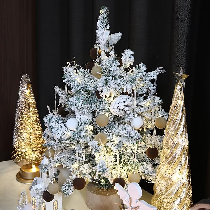 Sea Team 64-Pack Miniature Flocked Velvet Christmas Tree Ball Ornaments Set, Hanging Velour Baubles, Shatterproof Plastic Decorations for Xmas Tree, Wreath, Garland, 30mm/1.18 Inches, Baking Time