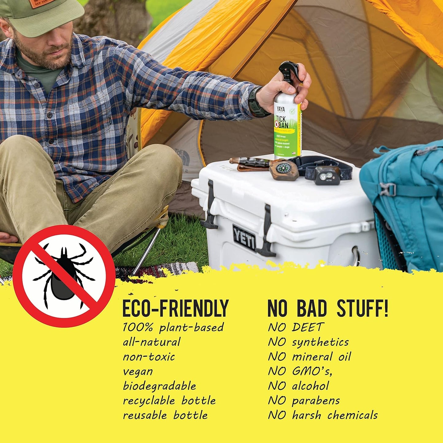 YAYA ORGANICS Family Bundle – Protect Your Family from Ticks and Mosquitoes with All-Natural, Proven Effective Repellents - Tick Ban 16 oz, Squito Ban 16 oz, Baby Bug Ban 4 oz