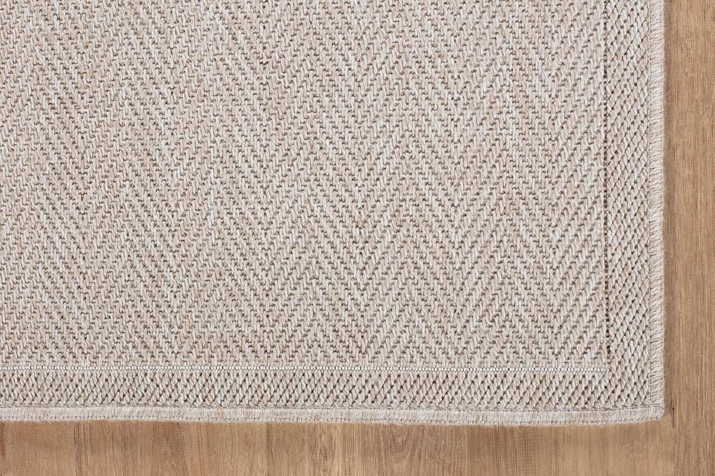 CAMILSON Easy Jute Round Rug 4ft Indoor Outdoor Off-White Color Fiber Area Rugs for Living Room and Patio Rug Herringbone Boho Woven Design Easy-Cleaning Washable Outside Carpet Alfombras (4 Round)