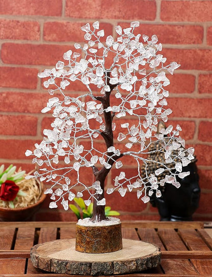 Clear Quartz Gemstone Tree of Life - Handmade Crystal for Positive Energy, Chakra Money Tree Bonsai - Feng Shui Decor, Healing Crystals - Attract Good Luck, Meditation Accessories, Spiritual Gift