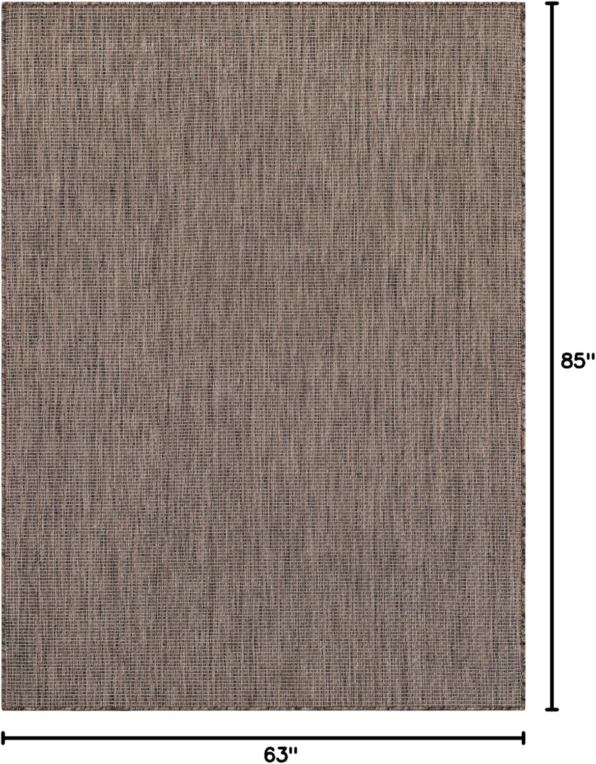 Unique Loom Outdoor Solid Collection Area Rug (5' 3" x 7' 1" Rectangle Light Brown/Ivory)