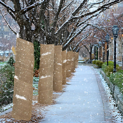 ANPHSIN 50ftx40in Natrual Burlap Plant Covers Freeze Protection - Winter Frost Plant Blankets, Frost Cloth Tree Wrap for Outdoor Bushes Trees Potted Plants Cold Weather