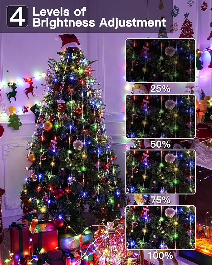 Christmas Light Outdoor 262 FT 800 LED, IP67 Waterproof 8 Modes Christmas Lights Plug in, String Lights with Remote, Twinkle Fairy Lights for House Outside Xmas Decorations (Multicolor)