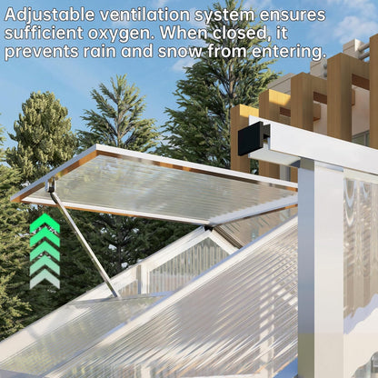 6 x 6FT Greenhouse for Outdoors,Polycarbonate Garden Backyard,Silver