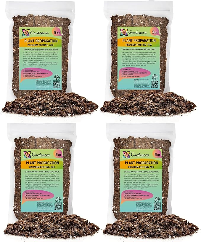 Gardenera Organic Plant Propagation Premium Potting Mix - Achieve Ideal Air and Moisture Balance - 20 Quart