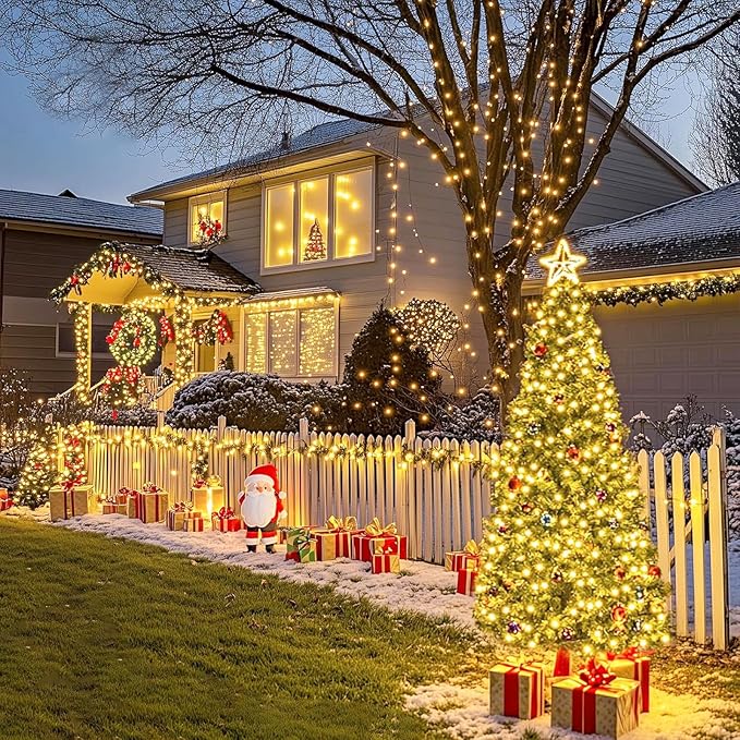 Upgraded 4 Pack 33Ft 100 LED Fairy Lights Battery Operated with Timer, Waterproof LED String Lights Outdoor Indoor, Battery Twinkle Lights for Christmas, Bedroom, Classroom, Parties, Wedding, Decor