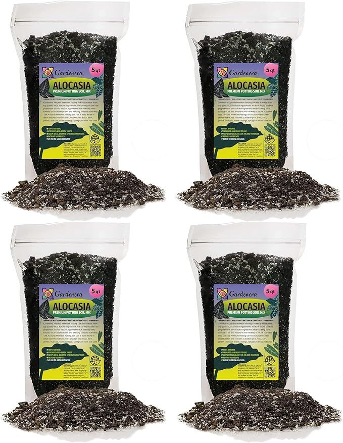 Gardenera Alocasia Potting Mix - Unlock Robust Growth and Striking Leaves with Our High-Performance Formula - 20 Quart