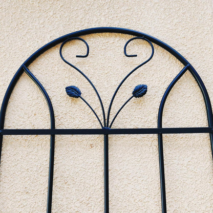 4 Pack Metal Garden Trellis for Climbing Plants, 86.7" Tall Rustproof Outdoor Trellis Panel with Vine Lines Design, Decorative Black Iron Plant Support for Vine, Rose, Flower, Garden Wall