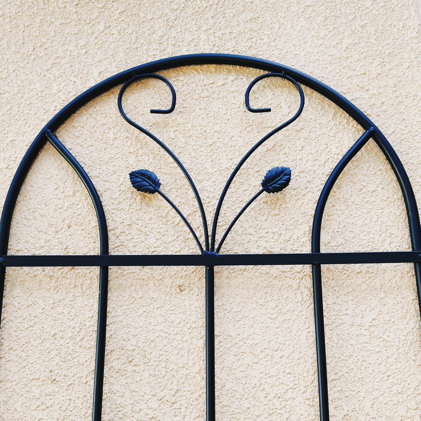 6 Pack Metal Garden Trellis for Climbing Plants, 86.7" Tall Rustproof Outdoor Trellis Panel with Vine Lines Design, Decorative Black Iron Plant Support for Vine, Rose, Flower, Garden Wall