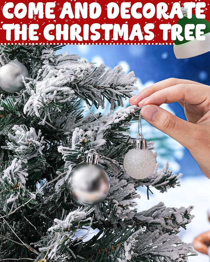 2ft Rotating Snow Flocked Tabletop Christmas Tree with Light and Music, 360° Spinning Mini Pre-lit Xmas Tree with Base Christmas Decor for Small Space Home Office Desk Holiday Gift