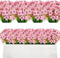 AmyHomie 20 Bundles Artificial Flowers for Outdoor Outside Spring Summer Decoration UV Resistant Faux Flowers No Fade Fake Plastic Plants Garden Porch Window Box Decorating (Pink)
