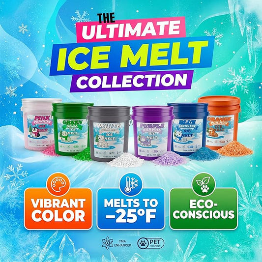 Orange Walrus CMA Ice Melt 45 lb Pet Safe De-Icer Works in Extreme Winter Conditions Safe for Driveways, Sidewalks & Steps