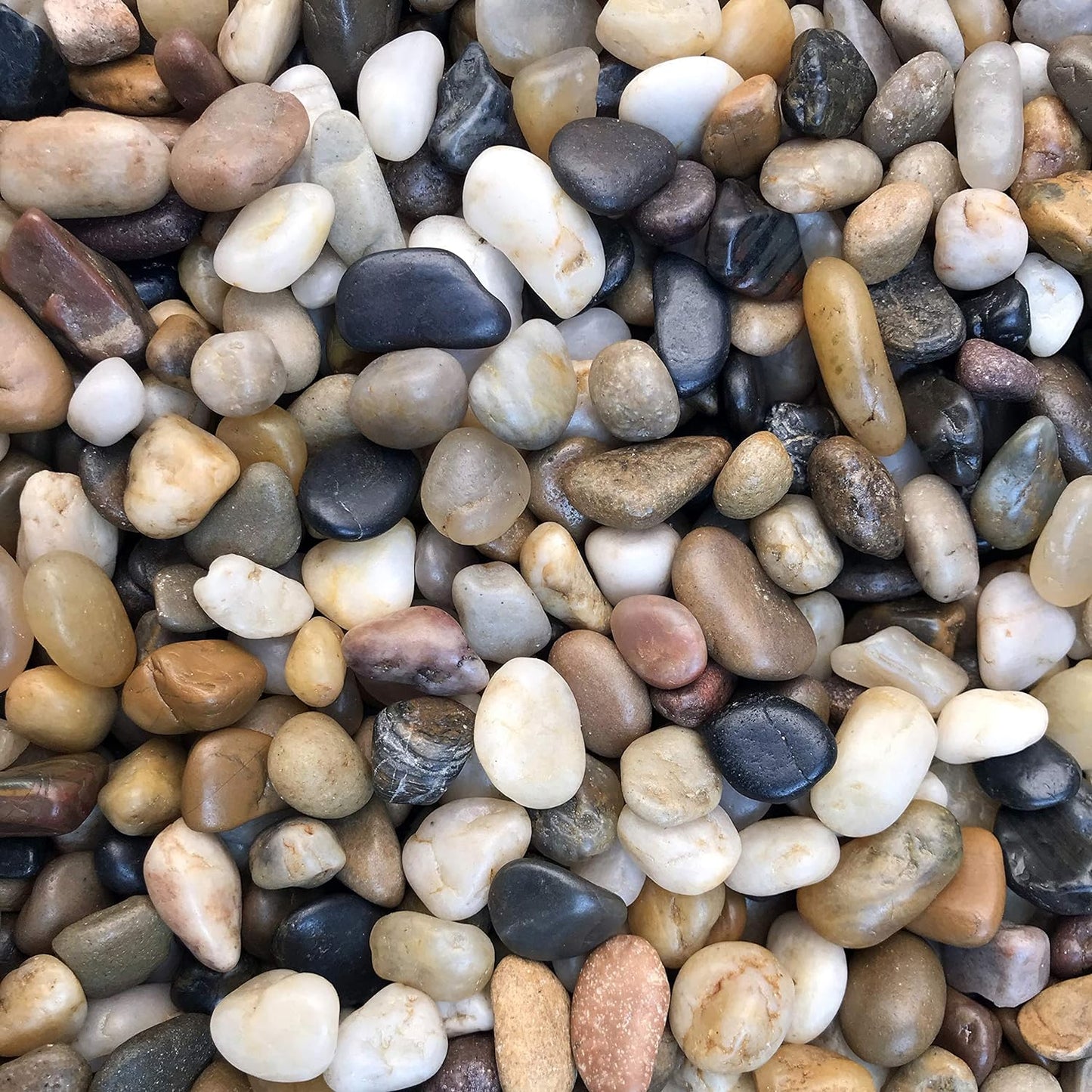 Voulosimi River Rock Stones, Natural Decorative Polished Mixed Pebbles Gravel,Outdoor Decorative Stones for Plant Aquariums, Landscaping, Vase Fillers (4 LB, Mixed Colors)