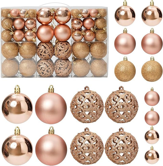 100-Pack Christmas Ball Ornaments for Tree,Shatterproof Plastic Holiday Baubles Set in Assorted Sizes and Finishes, Christmas Tree Decorations for Home, Office, Party, Indoor Outdoor Use