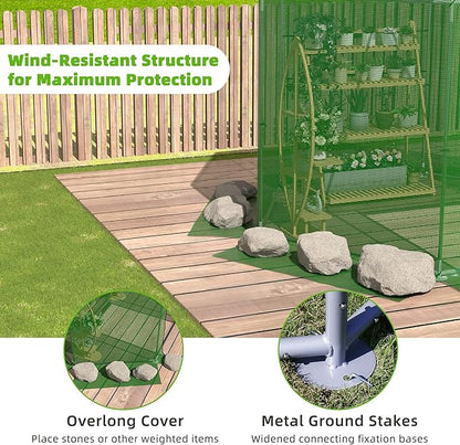 MU 9.4x9.4x8.2 FT Greenhouses for Outdoors, Heavy-Duty Green House for Outside, Walk in Winter Greenhouse with 180g Double Layer PE Cover, Ground Stakes, Great for Garden/Patio/Backyard