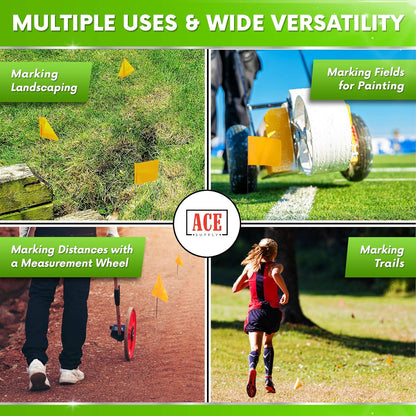 Yellow Marking Flags 1000 Pack - 4x5x15 Inch Yellow Flags for Yard - Markers For Lawn, Irrigation, Landscaping, Survey & Sprinkler Head Marking