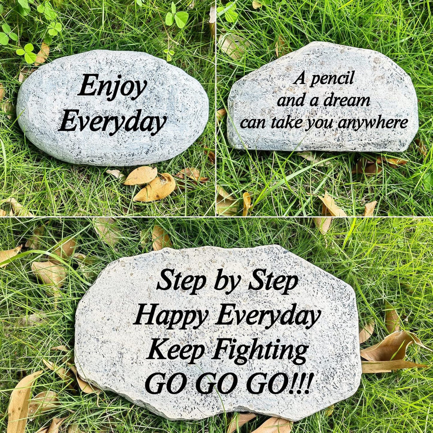 Zatanmulo Personalized Pet Memorial Stone, Garden Memorial Stone Personalized, Dog Headstone, Cat Tombstone, Memorial Plaque Outdoor, Garden Stepping Stone (Any Words)