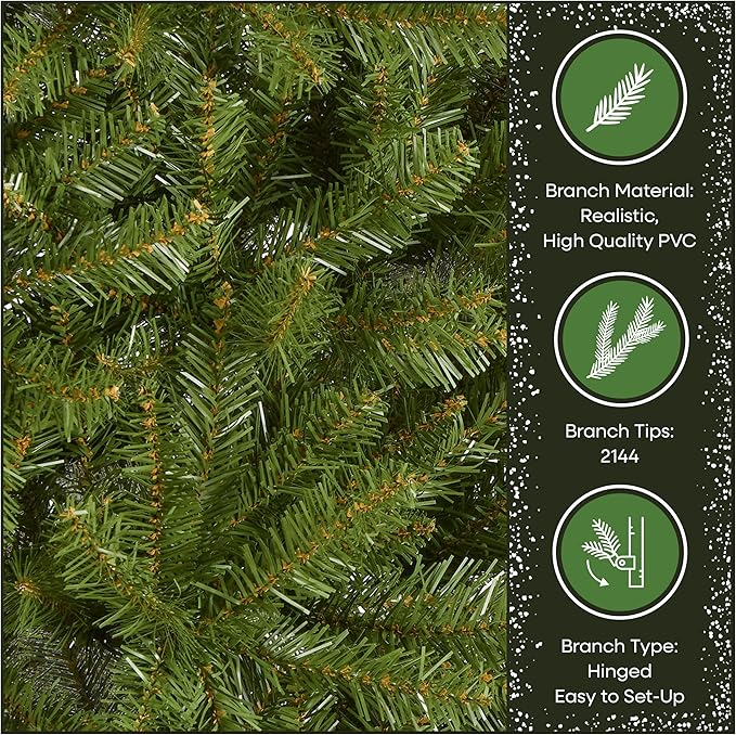 National Tree Company 7 ft Unlit Dunhill Fir Full Artificial Christmas Tree, 2,144 Tips, Includes Stand, Green