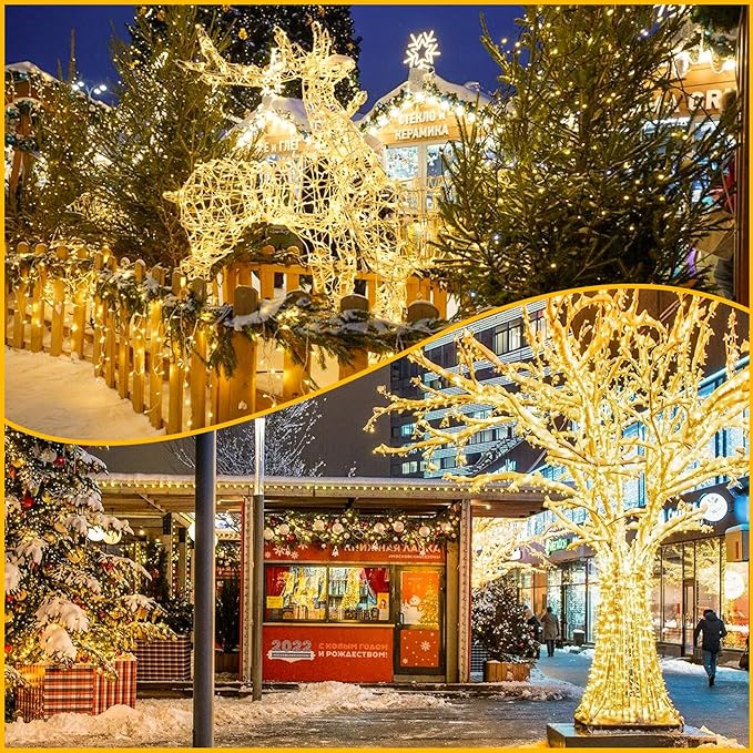 240LED 88Ft Connectable String Lights Indoor Outdoor Clear Wire | Warm White Christmas Lights | Twinkle Fairy Light Plug in with Timer for Bedroom Classroom Wedding Tree Patio Decor