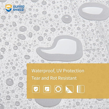 GUARD SHIELD Extreme Heavy Duty White Poly Tarp 10x10 Feet Cover Waterproof Tarps 20mil Thick UV and Tear Resistant Tarpaulin