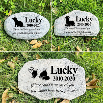 Zatanmulo Personalized Pet Memorial Stone, Garden Memorial Stone Personalized, Ferret Headstone, Ferret Tombstone, Memorial Plaque Outdoor, Garden Stepping Stone (Ferret)