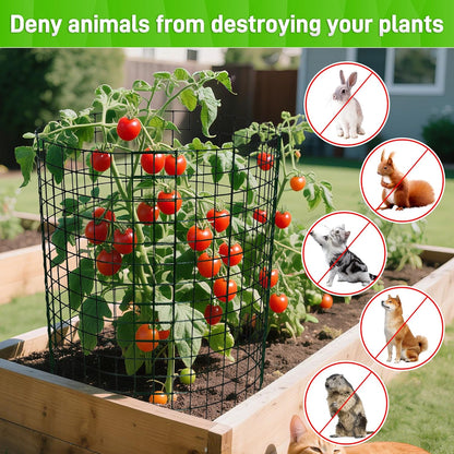 8pcs Plant Protectors from Animals, 20"x 12" Wire Plant Protector, Wire Cages for Plants with Stakes and Cable Ties, Metal Plant Cages for Plants, Vegetables, Flowers