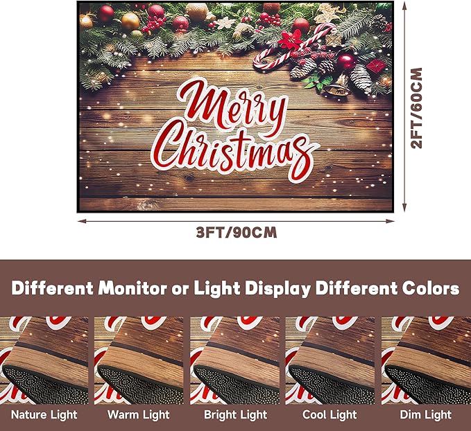 2' X 3' Christmas Area Rugs,Xmas Wood Grain Non-Slip Washable Rug Indoor Rugs Floor Mats Carpet for Living Room Bedroom Dining Room Home Decor,23.6" X 35.4"