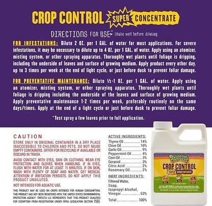 Trifecta Crop Control Super Concentrate All-in-One Natural Pesticide, Fungicide, Miticide, Insecticide, Help Defeat Spider Mites, Powdery Mildew, Botrytis, Mold, and More on Plants 16 OZ