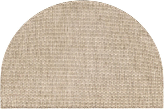 Unique Loom Collection Casual Transitional Solid Heathered Indoor/Outdoor Flatweave Area Rug (2' 7" x 4' 1" Hearth, Beige/Ivory)