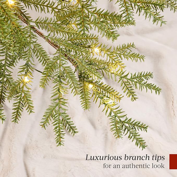 Best Choice Products Pre-Lit Sparse Christmas Tree 7.5ft Artificial Pine Holiday Décor Aspen Noble Fir w/ 2-in-1 White & Multicolor LED Lights