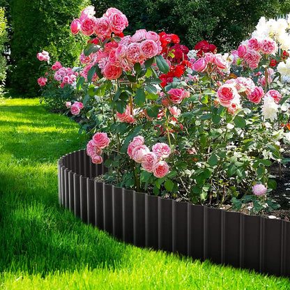 LAVEVE Corrugated Metal Garden Edging 4" x 10Ft, Landscape Edging Border for Lawn, Flower Bed, Garden Fence, Paver Edging (Black)