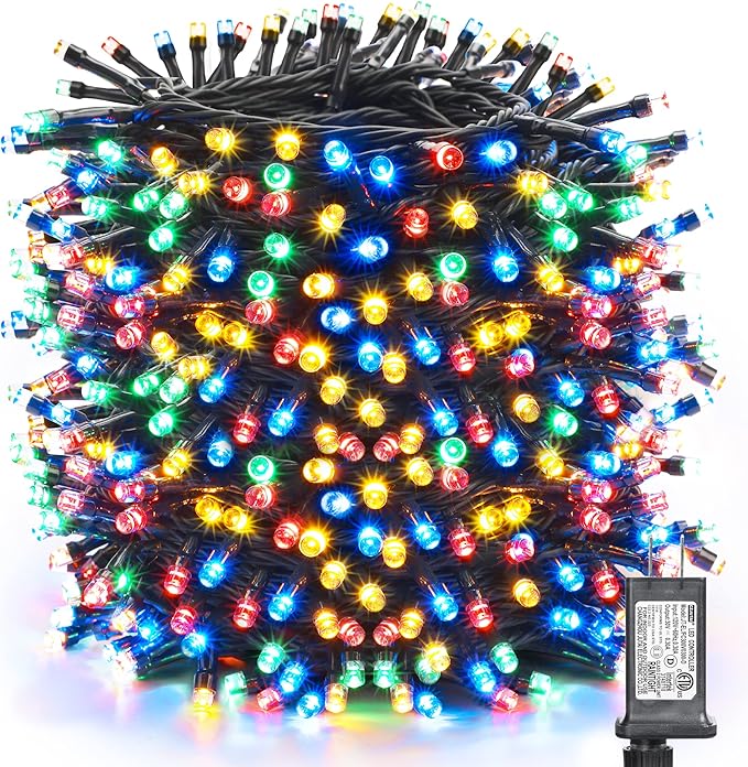 Toodour Christmas Lights Outdoor, 328ft 1000 LED String Lights, Timer, Waterproof 8 Modes Outdoor Christmas String Light - Twinkle Light for Tree Home Garden Yard Wedding Party Xmas Decor(Multicolor)