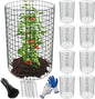 8pcs Plant Protectors from Animals, 24"x 12" Wire Plant Protector, Wire Cages for Plants with Stakes and Cable Ties, Metal Plant Cages for Plants, Vegetables, Flowers