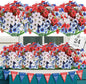 AGIRL 24 Bundles Artificial Flowers for Outdoor,No Fade Fake Plastic Flowers for Garden Porch Window Box Home,Red White Blue Faux Plants for 4th of July Memorial Day Independence Day Patriotic Decor