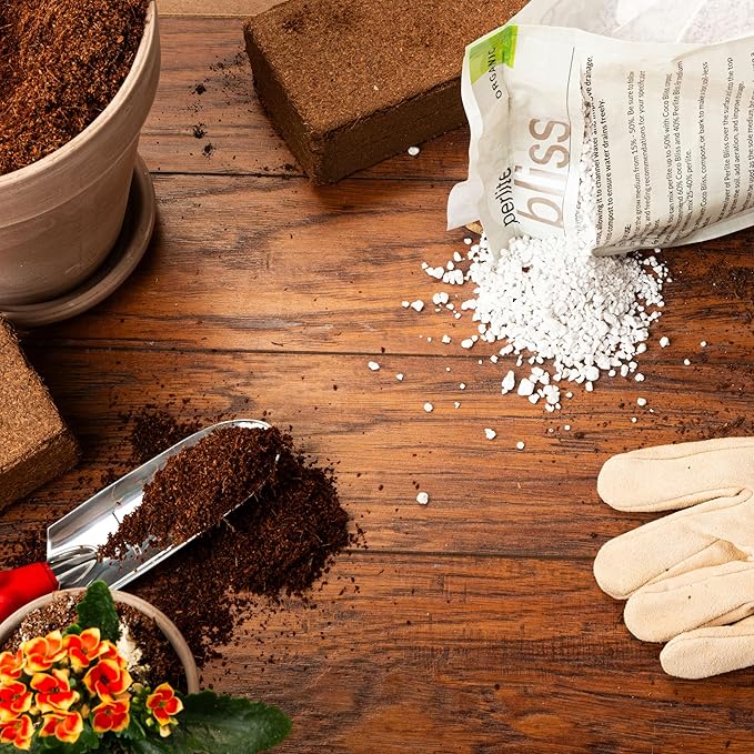 Perlite Bliss (16 Qts) - Organic Perlite for Plants - Coarse Perlite Bulk Soil Amendment - Chunky Perlite for Plants, Potting Soil, Garden Soil, & Coco Coir - Horticultural Perlite for Gardening