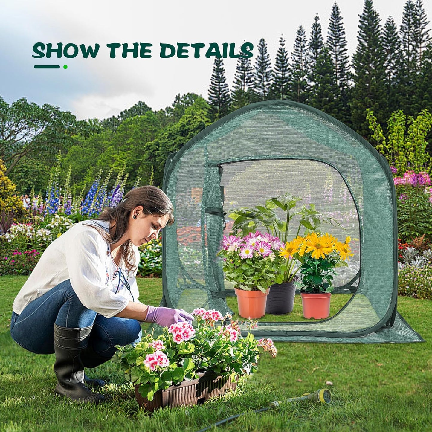 UV-Resistant Durable Pop Up Plant Covers & Garden Mesh Netting - Protective Bird Netting for Tomato & Crop Protection, Portable Pop-Up Mesh Plant Covers for Raised Beds