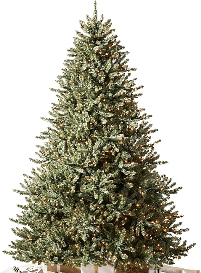Balsam Hill 7.5ft Pre-Lit Classic Blue Spruce - Artificial Christmas Tree with 2,960+ Tips, 1,000 Clear LED Lights, Easy Plug Technology & Premium Stand for Indoor Holiday Decorating