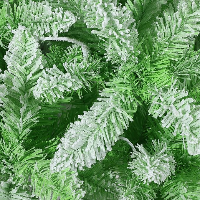 GAOMON 6Ft Pencil Christmas Tree Artificial Slim Xmas Trees Skinny Christmas Tree Decorations Fake Flockeds, White & Green Gradient