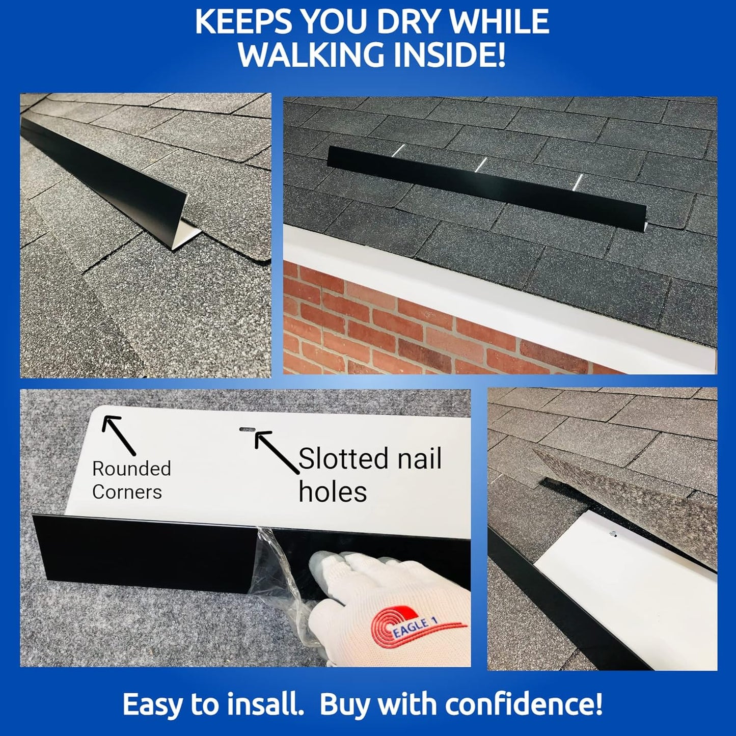 Eagle 1-26 Gauge 5 Foot Rain Diverter - Nails and Instructions Included (Mill Finish Aluminum, Copper, Galvanized, Stainless Steel & More) (1, Sahara Tan)