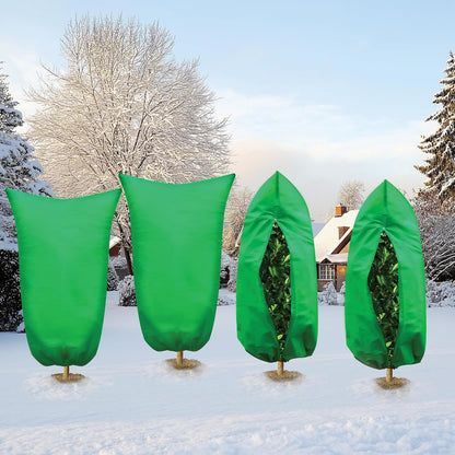 SCRUBIT Plant Covers Freeze Protection, 47.2" W x 70.8" H Frost Cloths for Outdoor Plants & Fruit Trees with Zipper and Drawstring, Thick Winter Plant Covers - 2 Pack Tree Frost Blankets for Shrubs