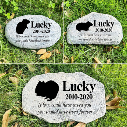 Zatanmulo Personalized Pet Memorial Stone, Garden Memorial Stone Personalized, Guinea Pig Headstone, Hamster Tombstone, Memorial Plaque Outdoor, Garden Stepping Stone (Guinea Pig)