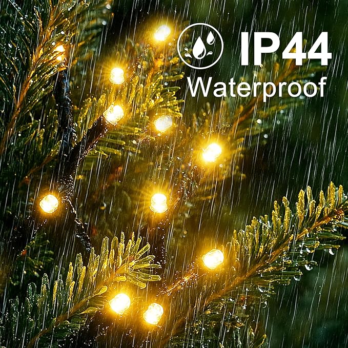 [2 Pack] Christmas Lights Outdoor, 210FT 600LED Connectable String Lights Waterproof, Twinkle Lights with 8 Modes, Christmas String Lights Indoor Green Wire for Yard Party Christmas Decorations