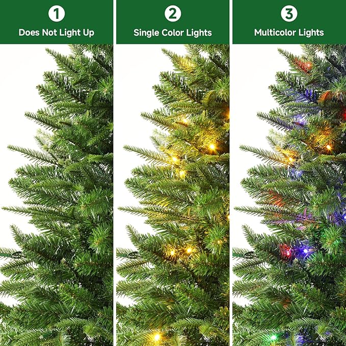 Alupssuc 3 ft Small Prelit Artificial Christmas Tree with Color LED Lights, Remote Control and Timer, Perfect PE+PVC Little Tabletop Christmas Tree for Xmas Desk, Home Decor, 3 Foot