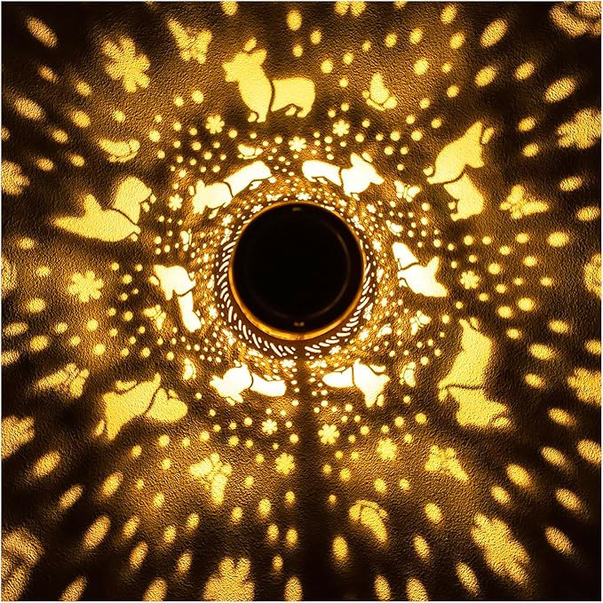 Corgi Dog Solar Lanterns Outdoor Hanging Waterproof Solar Lights Dog Gifts for Women Men Metal Decorative LED Lanterns for Outside, Patio, Landscape, Yard Decor, Garden Decorations