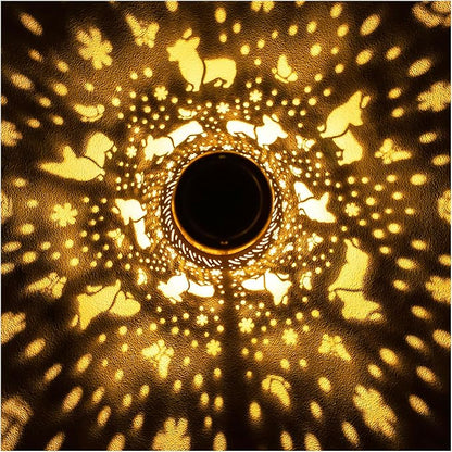 Corgi Dog Solar Lanterns Outdoor Hanging Waterproof Solar Lights Dog Gifts for Women Men Metal Decorative LED Lanterns for Outside, Patio, Landscape, Yard Decor, Garden Decorations