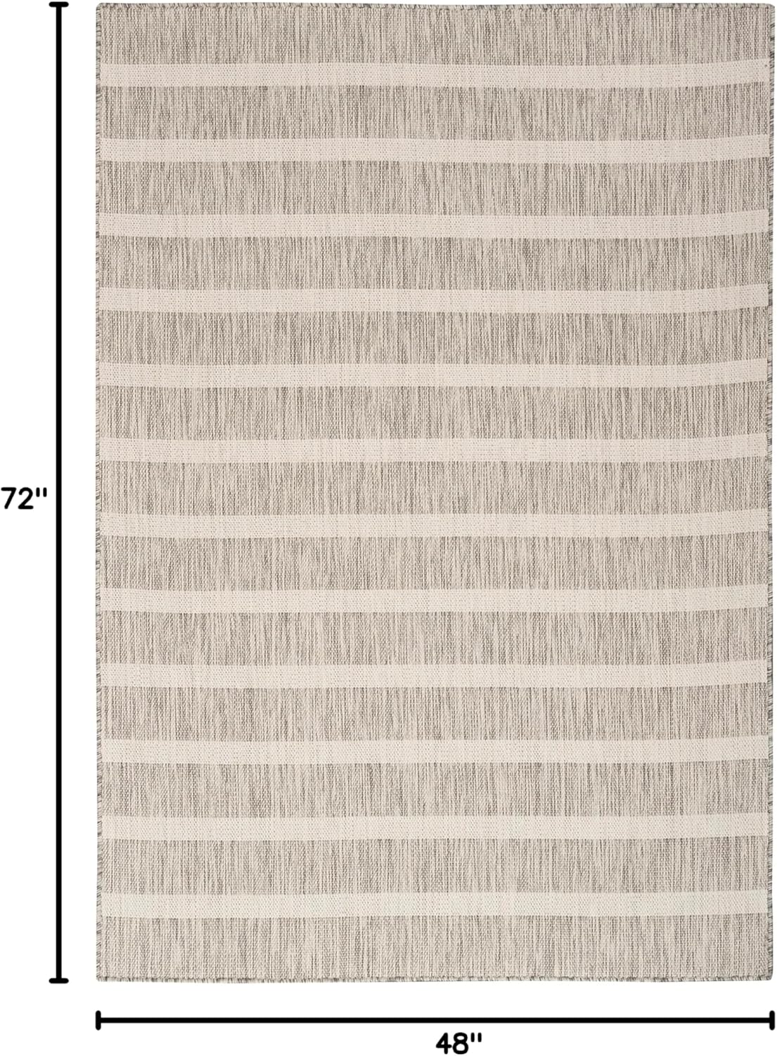 Nourison Home Positano 4' x 6' Fabric Grey Ivory Area Rug